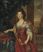 Pierre Mignard Marie Therese de Bourbon dressed in a red and gold gown Sweden oil painting artist